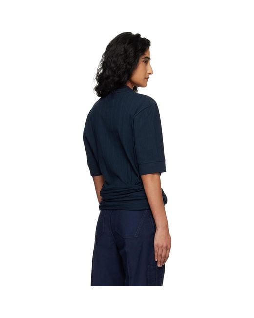 Victoria Beckham Blue Twist Polo