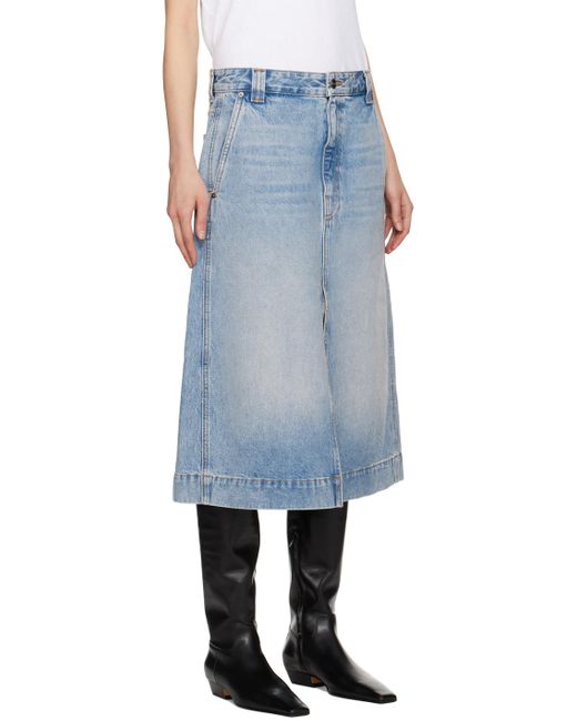 Khaite Blue Charlene Denim Midi Skirt