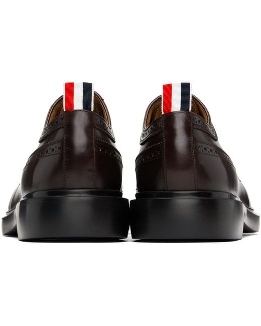 Thom Browne Black Brown Rubber Sole Longwing Derbys for men