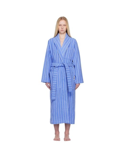 Tekla Blue Terry Classic Bathrobe