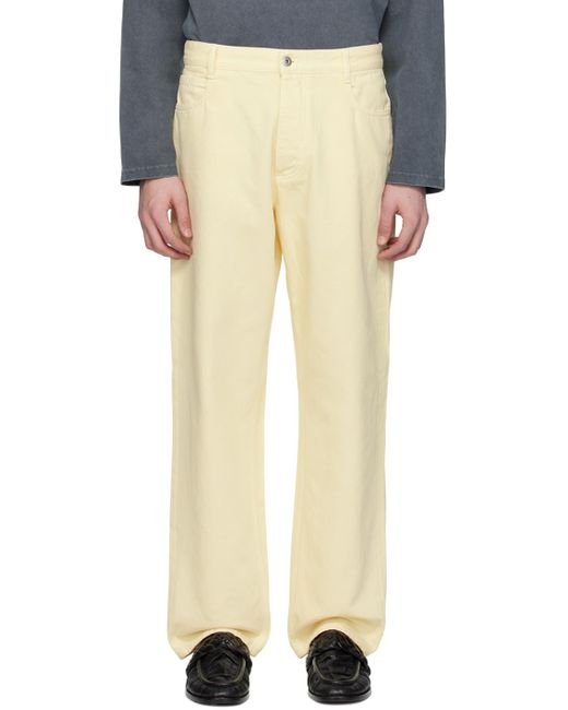 Bottega Veneta White Yellow Wide-leg Jeans for men