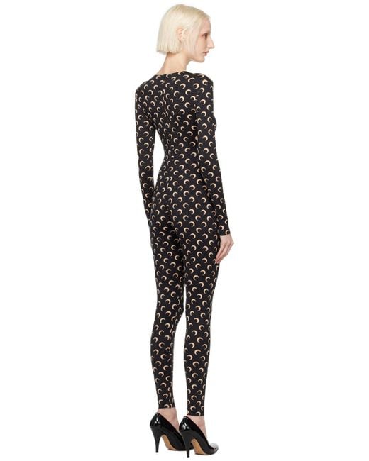 MARINE SERRE Black All Over Moon Jumpsuit