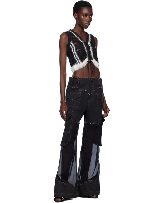 ANDERSSON BELL ブラック Western レースアップ ニットベスト Black
