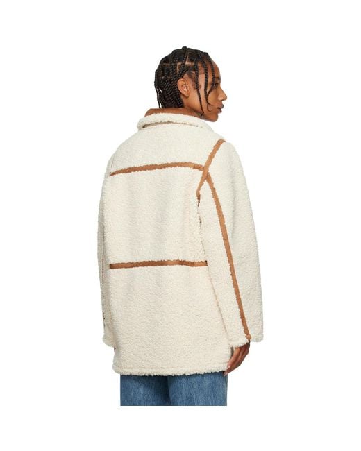 Stand Studio Natural Off-white Chloe Faux-shearling Jacket