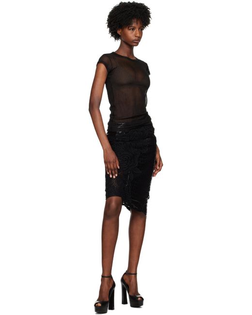 Tom Ford Black Asymmetric Midi Skirt