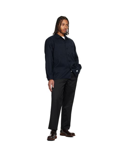 (w)taps Black Plaid Shirt for men