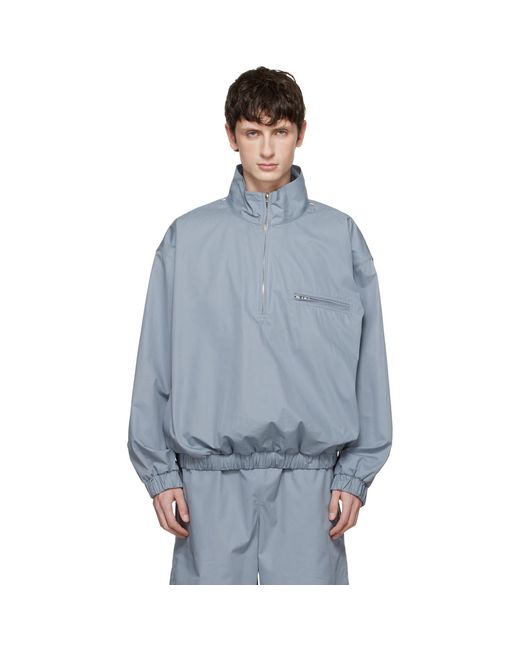 Rier Blue Cotton Windbreaker Jacket for men