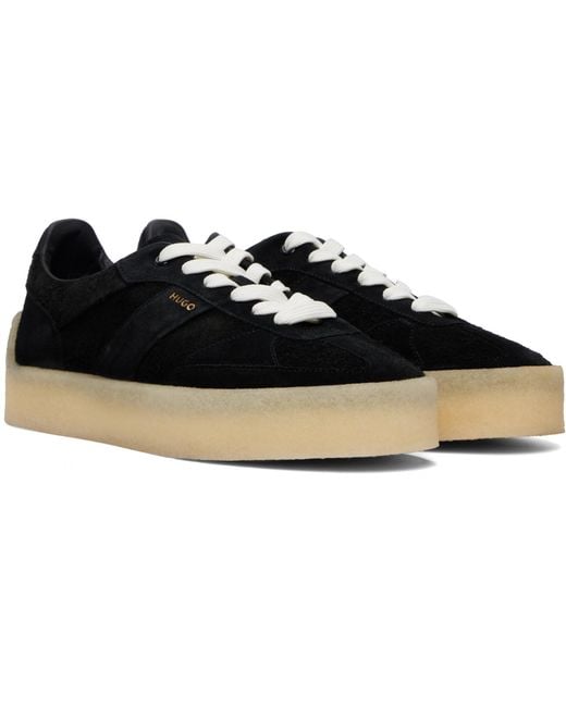 HUGO Black Suede Sneakers for men