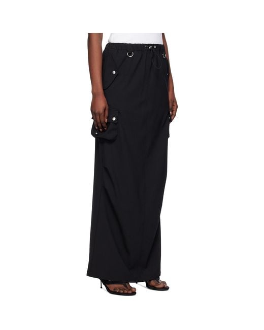 Coperni Black Tailored Cargo Maxi Skirt