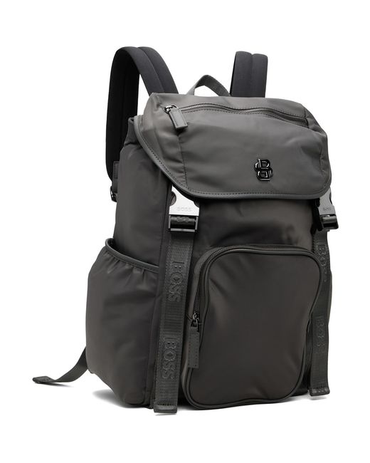 Boss Black Double B Monogram Twill Backpack for men