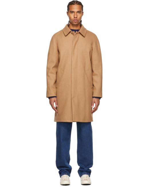 Manteau mac auster en laine A.P.C. pour homme en coloris Natural