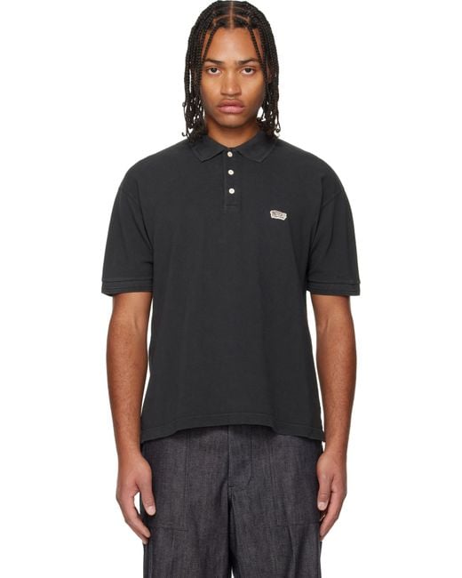トップス visvim JUMBO WELLER SS DMGD black Visvim Jumbo Weller S/S Dmgd Polo in Black for Men | Lyst