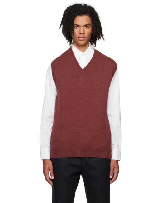 Red wool shop vest mens