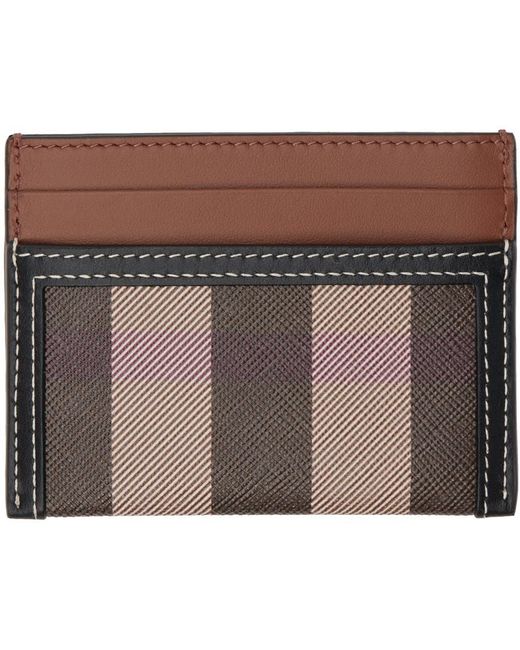 Burberry Black Brown Check & Two-tone Card Holder
