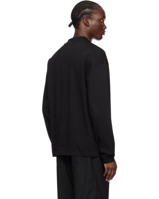 T-shirt à manches longues noir à logo contrecollé HUGO pour homme en coloris Black