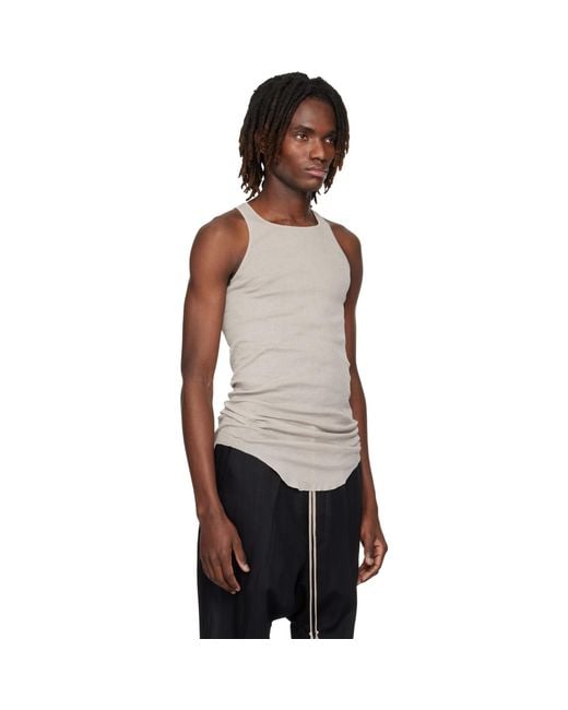 Rick Owens Black Off- Temple Basic Rib Tank Top for men