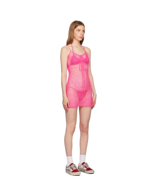 ERL Red Pink Bow Minidress