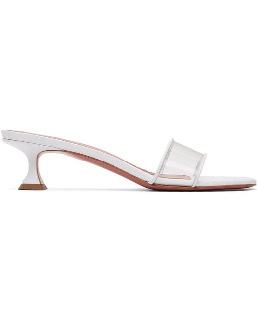 AMINA MUADDI White Andreea Glass Slipper 45 Heeled Sandals