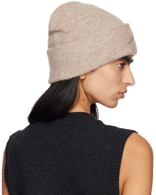 Ganni Blue Soft Alpaca Wool-Blend Beanie