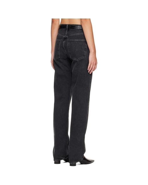 Agolde Blue 90's Mid Rise Straight Jeans