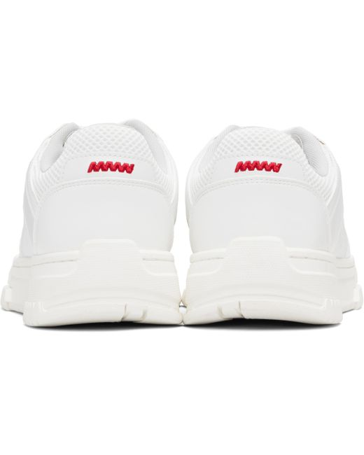 HUGO Black Faux-Leather Mesh Trims Sneakers for men