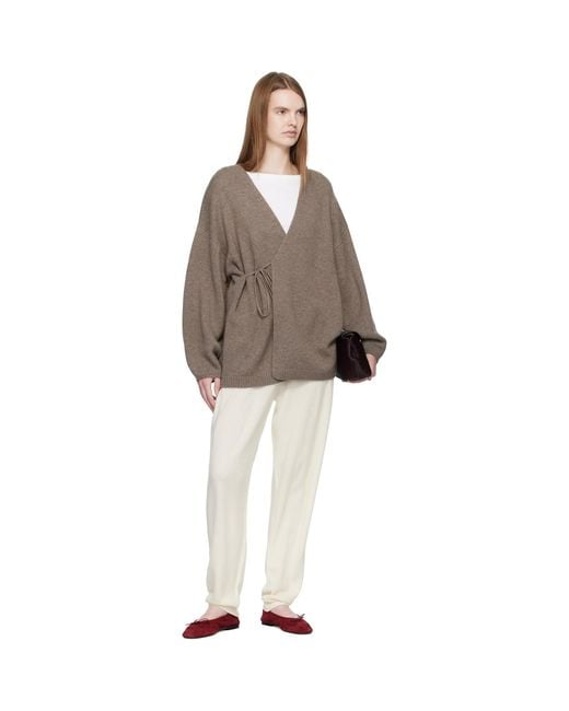 Lisa Yang Brown Taupe The Laurina Wrap' Cardigan