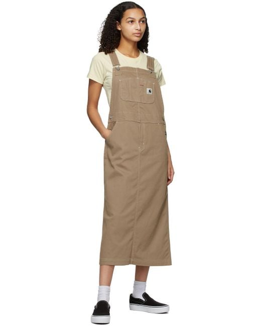 Carhartt WIP Cotton Beige Bib Skirt Dress in Natural | Lyst