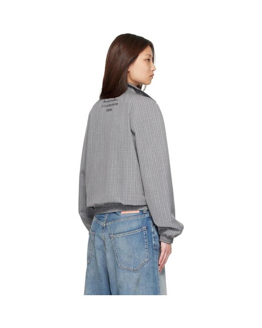 Acne Gray Technical Check Jacket