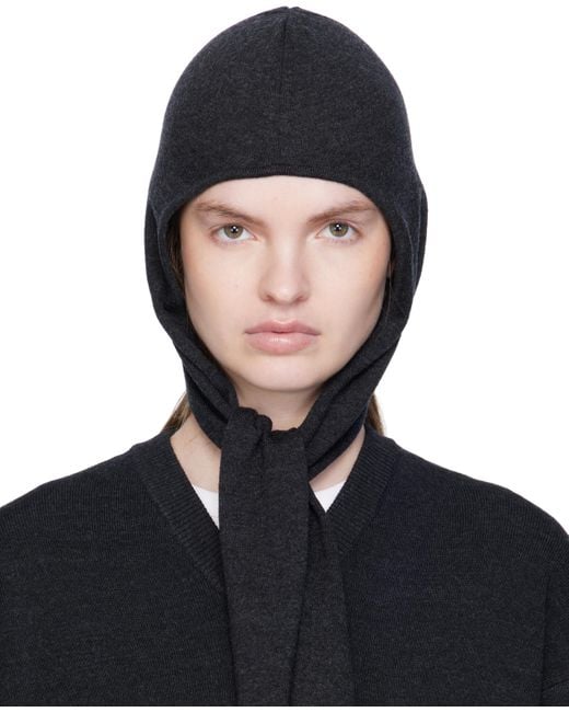 Lemaire Blue Fine Wool Head Scarf Hood