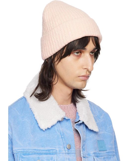 Acne Blue Pink Wool Beanie for men