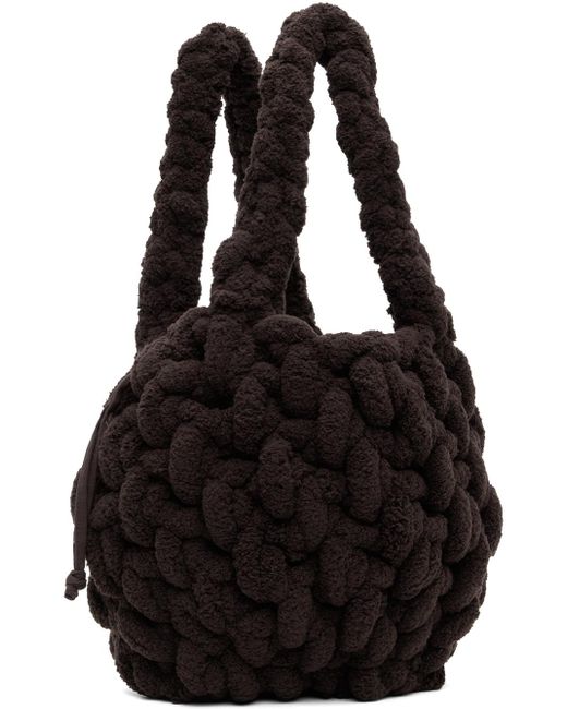 Petit cabas brun en chenille J.W. Anderson en coloris Black