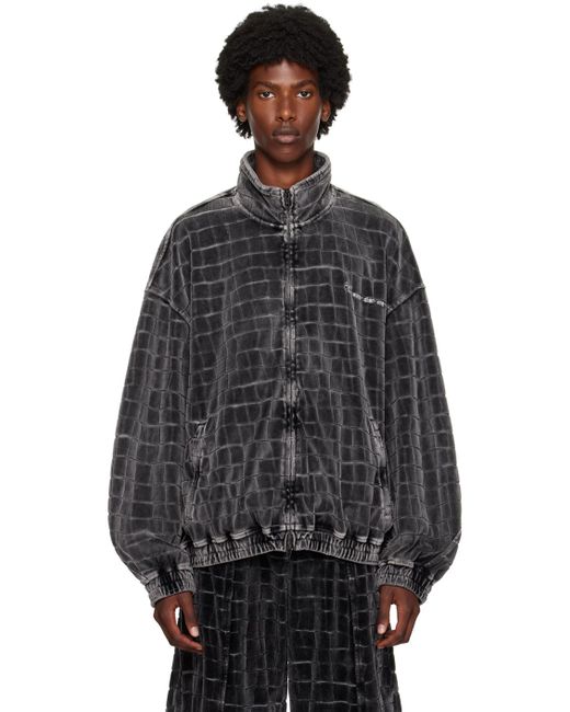 メンズ Alexander Wang グレー クロコダイル ベロア トラック 