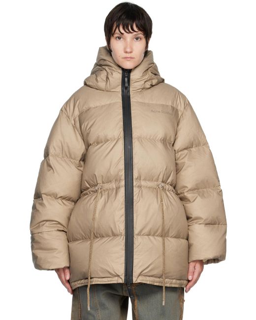 Acne Natural Beige Puffer Down Jacket