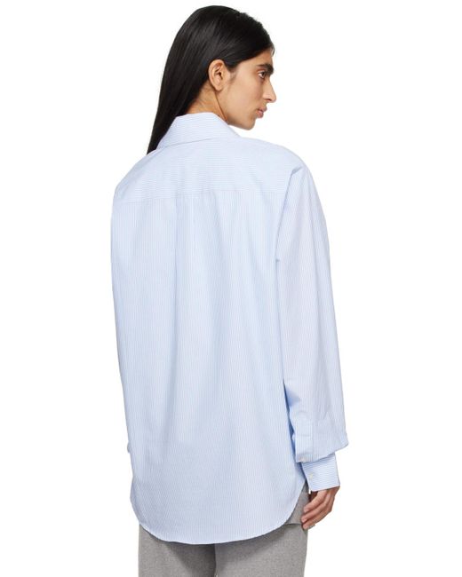 Amiri White Blue Pinstripe Shirt