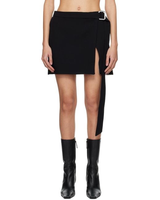AMI Black Cinch Miniskirt