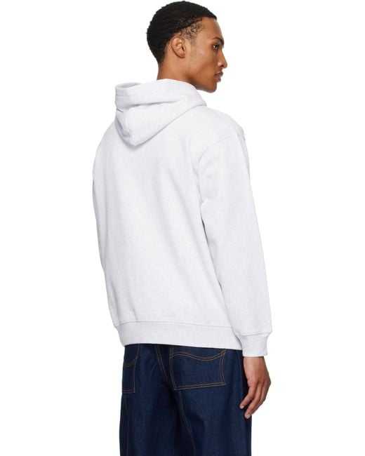 メンズ Dime グレー Embroidered Fighter フーディ White
