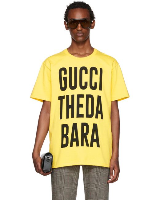 Gucci Yellow 'theda Bara' T-shirt for men