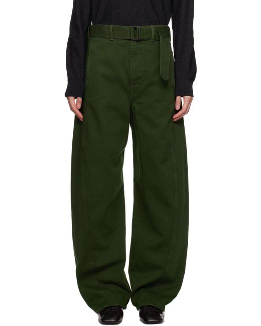 Lemaire Green Twisted Belted Jeans