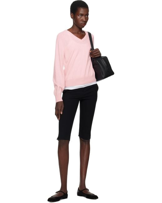 Aeyde Black Uma Satin Toe-Cap Ballerina Flats