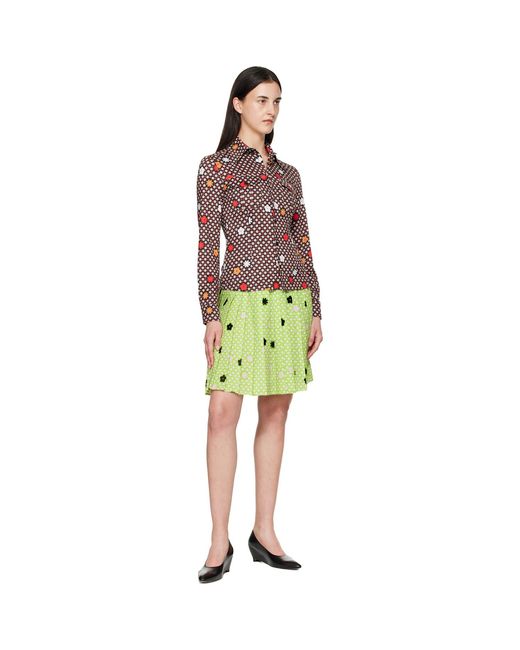MM6 by Maison Margiela Green Belted Midi Skirt