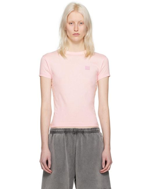 Acne Multicolor Pink Crewneck T-shirt