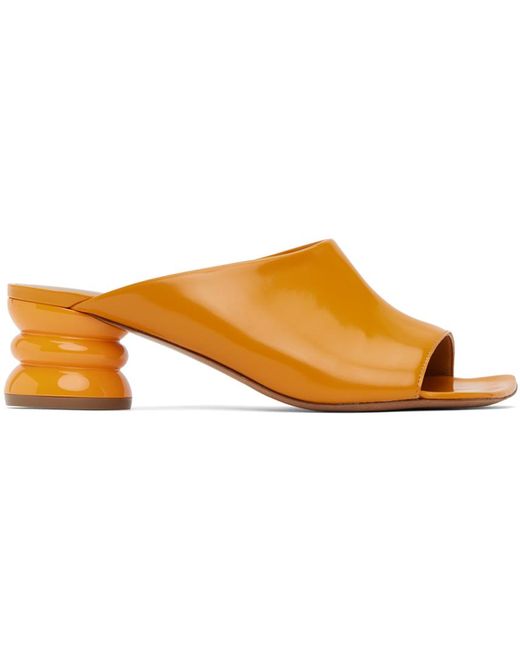 Dries Van Noten Black Orange Block Heeled Sandals