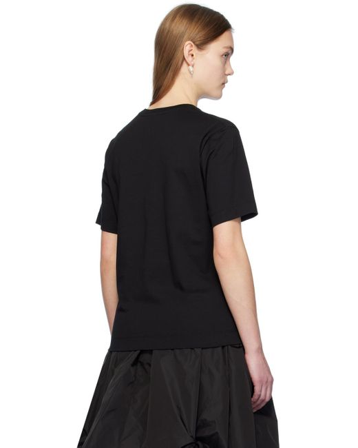 T-shirt noir à appliqués floraux Simone Rocha en coloris Black