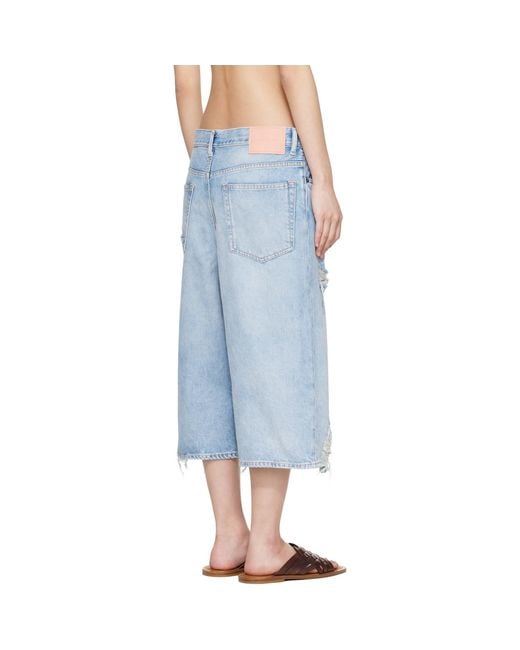 Acne Blue Distressed Shorts