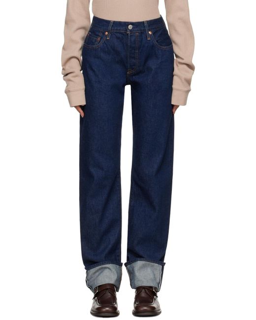 Levi's Blue 501 '90S Cuffed Selvedge Jeans