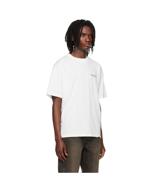 Represent White Off- Owners Club' Script T-Shirt for men
