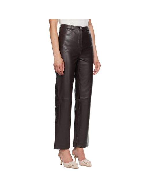 Loulou de Saison Black Cobe Lds Leather Trousers