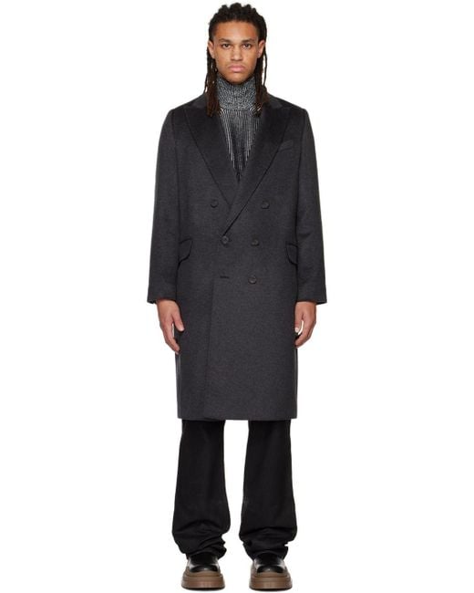 Max Mara Gray Toronto Coat in Black for Men | Lyst
