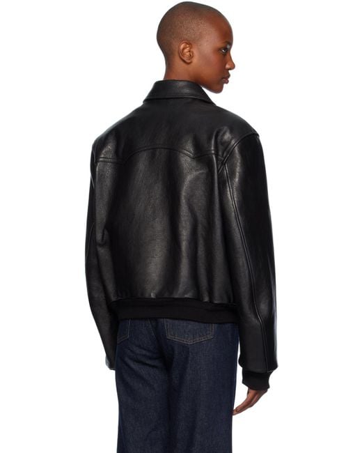 RECTO. Goatskin Leather Jacket in Black | Lyst