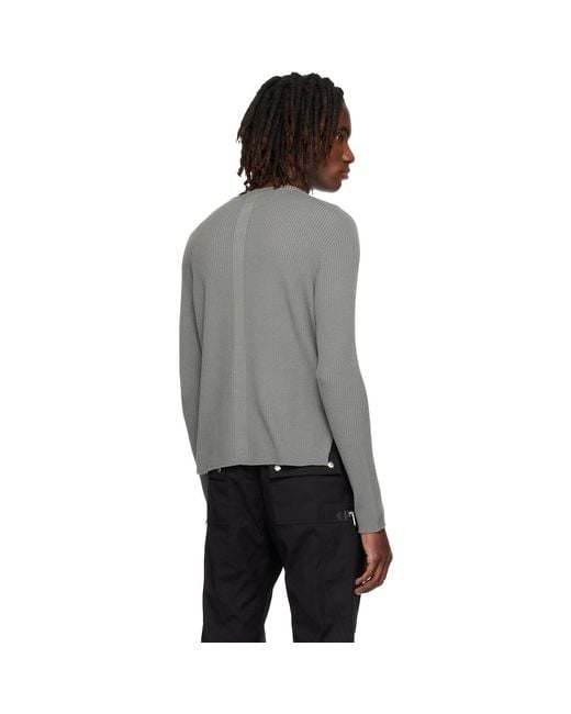 Rick Owens Black Temple Ribbed Geo Sweater for men